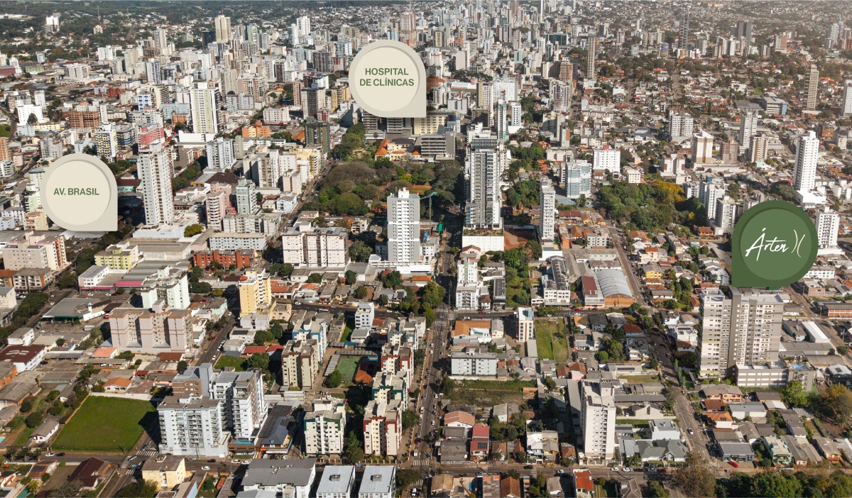 Mapa de localização do empreendimento, mostrando a distância do Hospital das Clínicas